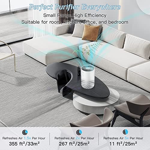 AIRTOK Purificateur d'air avec éponge d'aromathérapie, le purificateurs d'air H13 HEPA élimine 99,97% de la poussière et de la fumée, convient aux pièces de moins de 35m2 | 3 vitesses de vent | KQ-31