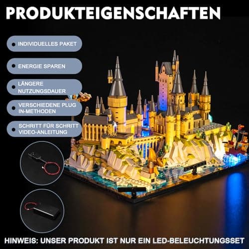 Kit d'éclairage LED compatible avec Lego 76419 Poudlard Castle and Grounds (pas de Lego), kit d'éclairage décoratif compatible avec Lego Poudlard Castle and Grounds Jouet créatif - Version standard