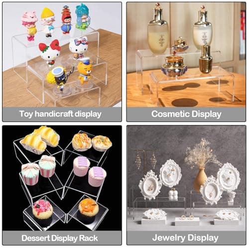 MerryNine présentoir en acrylique transparent , support multifonction en acrylique transparent pour cupcakes, cosmétiques, objets de collection (Forme du U)