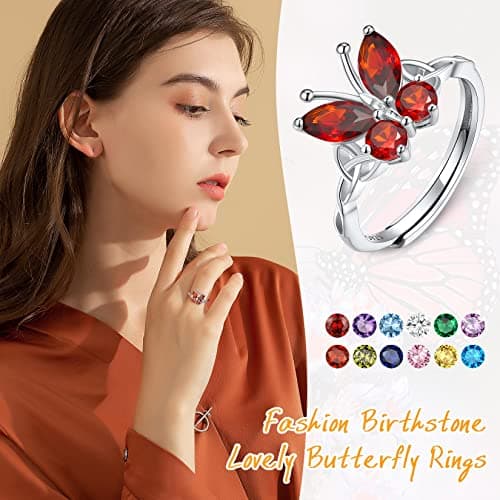 SILVERCUTE Bague Femme Entrelacs Argent 925 avec Pierre de Naissance Juillet - Rubis Synthétique