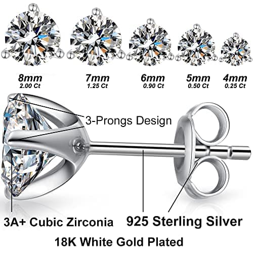 Boucles d'Oreilles Homme Brillant Boucles Oreilles Diamant Homme,Boucle Oreille Argent Homme Angelic Boucles Oreilles Zircone Diamant Or Blanc,Boucl Oreil Diamant,Boucle d'Oreille Femme Homme Argent