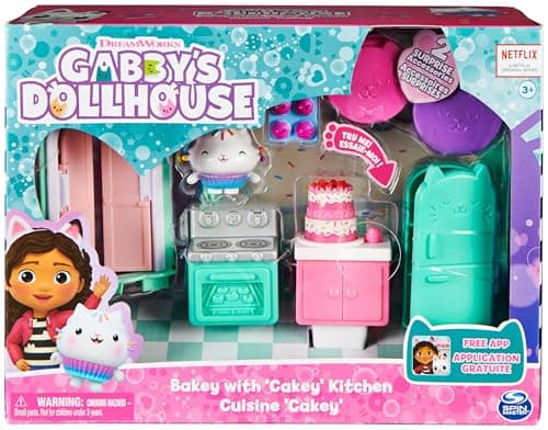 Gabby et la Maison Magique - Gabby Dollhouse - Playset La Cuisine De Petit Chou - 1 Figurine + Accessoires - Pièce Maison de Poupée - Dessin Animé Gabby Et La Maison Magique - Jouet Enfant 3 Ans et +