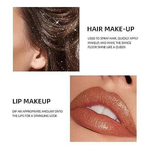 Spray Paillette Corps,MKNZOME 2 pièces Paillettes Visage Paillette Cheveux Imperméable Body Glitter Spray Maquillage Paillettes Femme pour Visage Cheveux Ongles Festival Fête