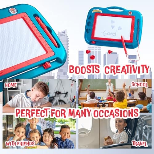 Disney Ardoise Magique Enfant Ardoise Magnetique Effacable pour Dessin Reine des Neiges Spiderman Jouet Garcon Fille (Bleu Spiderman)