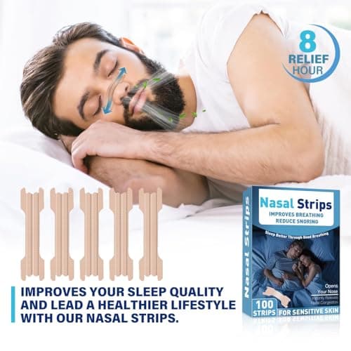 Bandes nasales pour ronflement, 100 sangles nasales respiratoires, soulagent la congestion nasale, améliorent la circulation de l'air