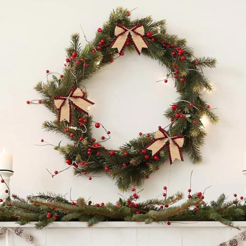 G2PLUS 10M Ruban à Carreaux Buffle de Noël Filaire Ruban de Noël 6.4CM Ruban Toile de Jute pour l'Artisanat,Noël Décorations de Mariage-Rouge et Noir Burlap Ruban