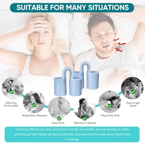 Anti Ronflement Efficace Puissant, 8 Pcs Dilatateur Nasal, 4 tailles Anti Ronflement Pince-Nez, Solution Pour Un Sommeil Plus Confortable Et Reposant