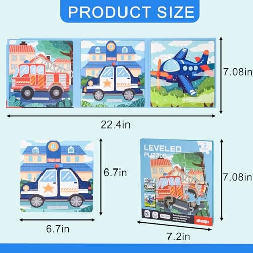 ASTARON Puzzles magnétiques pour Enfants de 3 à 5 Ans, pour Enfants âgés de 2 à 4 Ans, Jouet d'activités de Ferme/Voiture/Animaux, Aimant d'apprentissage, Cadeau pour Voyage en Voiture