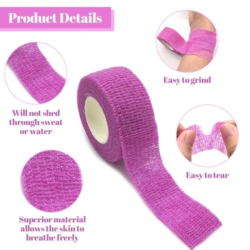 Vordpe 12 Rouleaux de Bandage Auto-Adhésif 2,5 cm x 4,5 m, Bande Sportive, Bandage Cohésif, Bandage de Fixation Élastique, Bandage Adhésif pour Doigts, Poignets, Orteils (Multicolore)