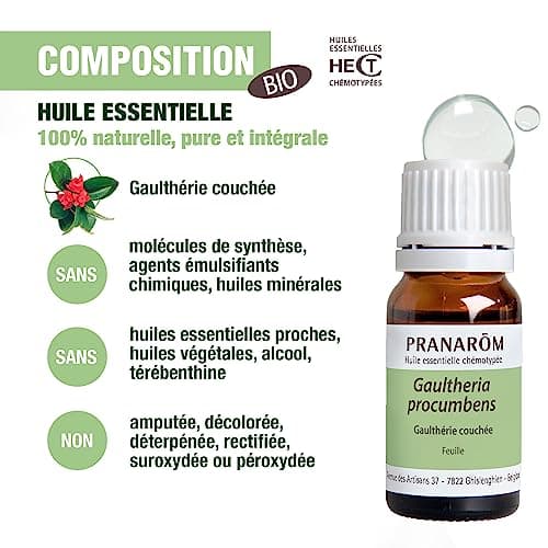 PRANARÔM - Gaulthérie Couchée - Huile Essentielle Chémotypée - Pour Cosmétiques - 100% Pure Et Naturelle - HECT - 10 ml