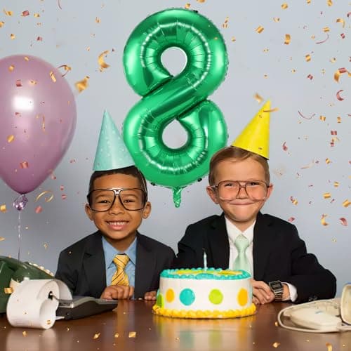 Vert8 Ballon d'anniversaire chiffres 8 ans | vert Ballon Helium 8 ans ballons 40" - Décoration d'anniversaire de 101 cm Deco,Décoration de Ballons Géants pour Mariages Party et Anniversaires Fête