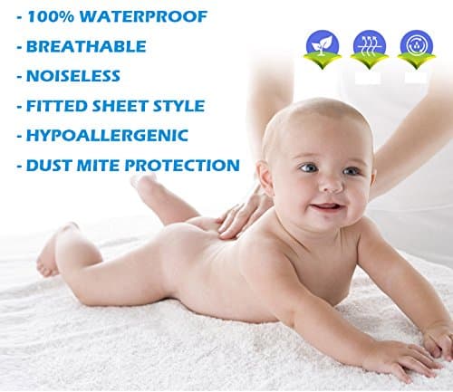 Tofern Protège Matelas Imperméable 140X190/200 100% Fibre de Bambou Couvre Matelas Drap Housse Alèse Anti-acariens Antibactérien Respirant Ultra Doux Silencieux Beige