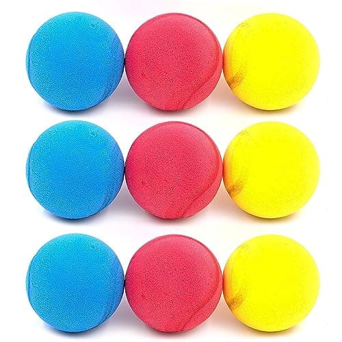 Lot de 9 balles de Tennis Souples en Mousse pour Enfants Multicolore 6,5 cm