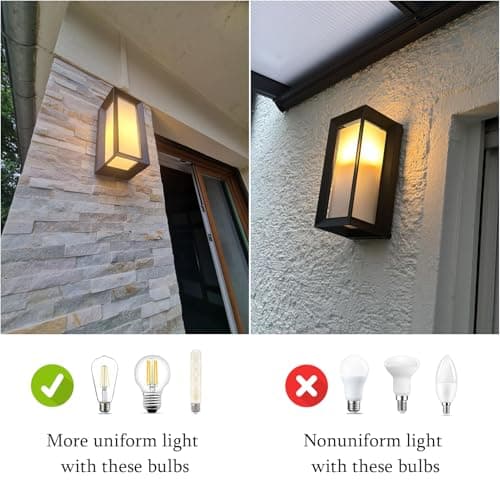 Klighten Applique Murale E27 Extérieure Intérieur, Max 60W, Lampe Murale Moderne Imperméable IP65, Éclairage Mural pour Couloir Entrée Balcon, PC + Aluminium, Ampoule non Incluse, Noir