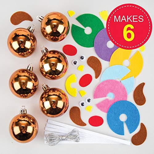 Baker Ross Kits de Boules de Noël Rouge-Gorge Que Les Enfants pourront fabriquer, décorer et Personnaliser - Activités créatives de Noël pour Enfant (Lot de 6)