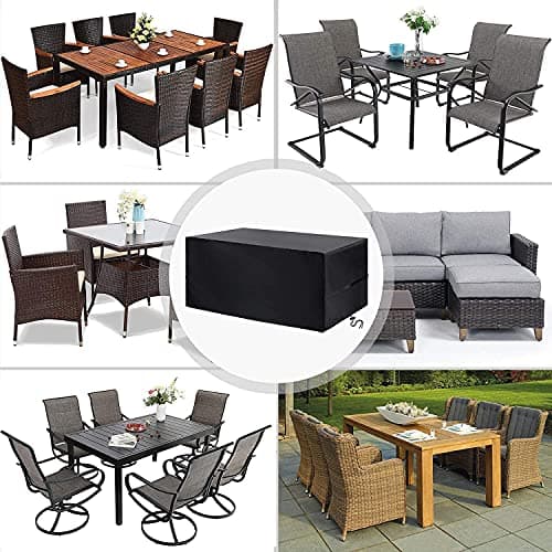 Housse Salon de Jardin,Housse de Table Jardin Rectangulaire,Couverture de Protection Meubles Bâche Salon de Jardin Imperméable Anti-UV,420D Tissu Oxford Bache Table Exterieur (213*132*72cm)