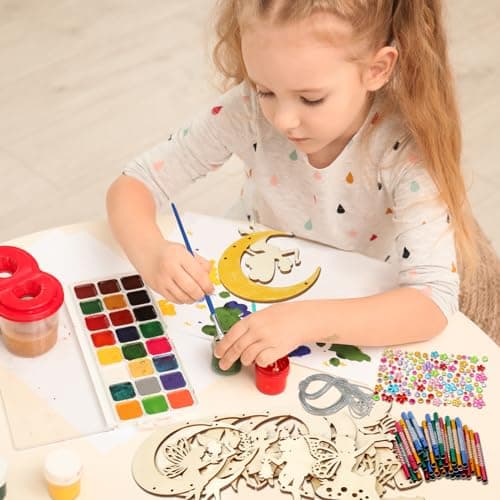 HONMOK 12pcs Carillons à Fabriquer pour Enfant Kit Fée Carillon Bricolage de Loisir Créatif Noël Carillon à Peindre pour Fille Garçon Décoration Activité Manuelle Fête Halloween Anniversaire