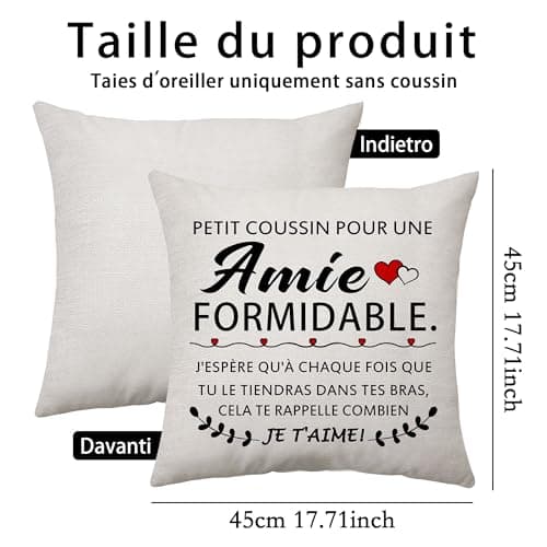 Aconesong pour Une Amie Formidable - Cadeaux pour Amie, Cadeaux de l'amitié, Housse de Coussin pour Amie Idée Anniversaire Cadeaux de Amie Noël Cadeau de Décoration (Amie-1)