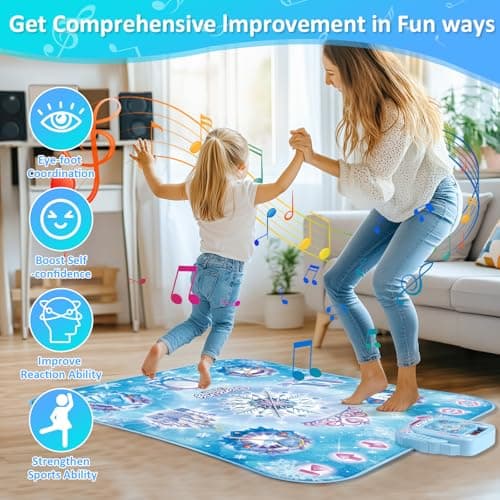 Apritsce Tapis de Danse pour Enfants, Tapis de Danse Fille avec 8 Touches, Tapis Musical Enfant avec Bluetooth, Tapis de Danse électronique pour Filles et Garçons de 3 à 12 Ans