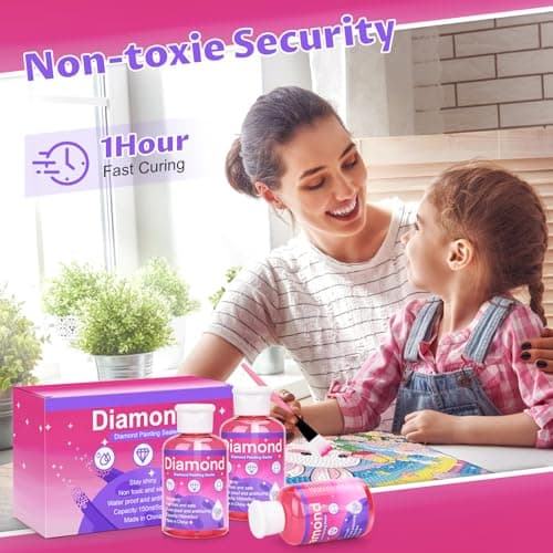 Scellant pour Peinture Diamant Conserve,450ML Colle,Diamond Painting Accessoires,pour Fixer et Sceller les Kit Diamond Painting son éclat pour toujours