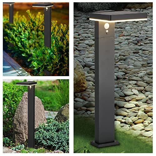 MaxxGarden Éclairage de chemin - Avec Détecteur de Mouvement - éclairage de pelouse extérieur - Lampes solaires d'extérieur à énergie solaire - 80 cm