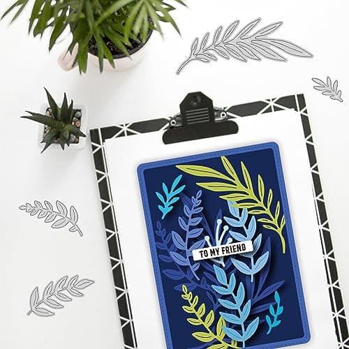 BENECREAT Plantes Feuilles Métal Die Cuts, Feuille Matrices de Découpe Pochoirs Modèle Moules pour la Fabrication de Cartes Thanksgiving Noël Carte d'anniversaire Décor Papier Scrapbooking