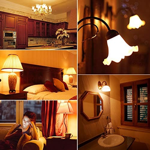 Emotionlite E14 LED Ampoules, Ampoules à incandescence à LED, 4W (Equivalent 40W), E14 Candélabre, Ambre Glow, 2200K, Paquet de 6 (P45 2200K)