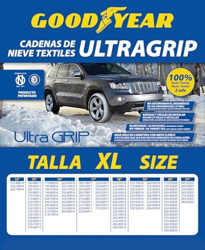 Goodyear Jeu de 2 Chaînes à Neige en Textile pour Voitures Goodyear Ultra GRIP Taille XL, blanc