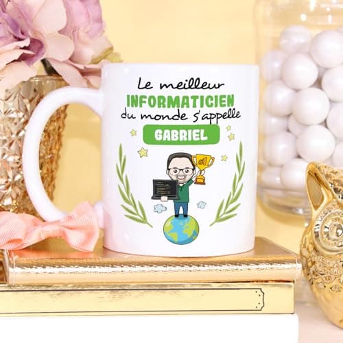 Mugffins Tasses Personnalisables pour INFORMATICIEN homme - En Français - Cadeau Personalisé- Tu Meilleur du Monde - 11 oz / 330 ml