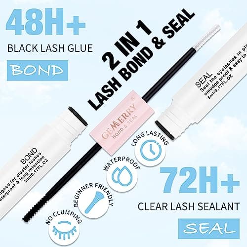 Kit Extension Cils Maison Faux Cils Individuel 240PCS, Bouquet D Curl 8-16mm avec Bond and Seal Applicateur Pince Crème Dissolvant de Colle DIY Gemerry Cils(30+40D-D)