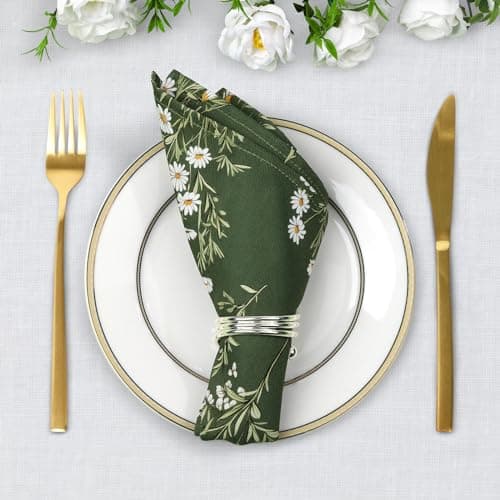 Arquiel Serviettes de Table Lot de 6, Serviettes en Tissu 100% Coton Doux et Confortable Réutilisables Serviettes pour Le dîner en Famille Mariage Cocktail Cuisine(45 cm x 45 cm)