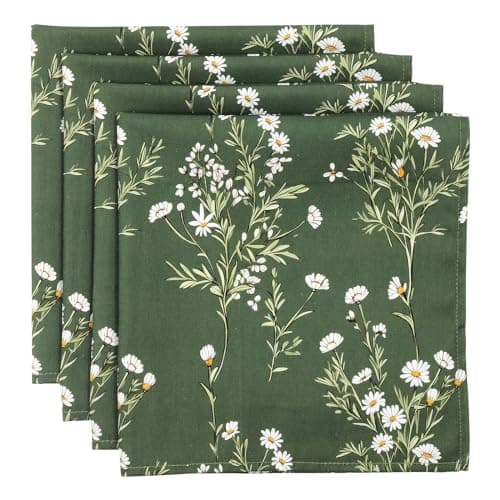 Arquiel Serviettes de Table Lot de 4, Serviettes en Tissu 100% Coton Doux et Confortable Réutilisables Serviettes pour Le dîner en Famille Mariage Cocktail Cuisine(45 cm x 45 cm)
