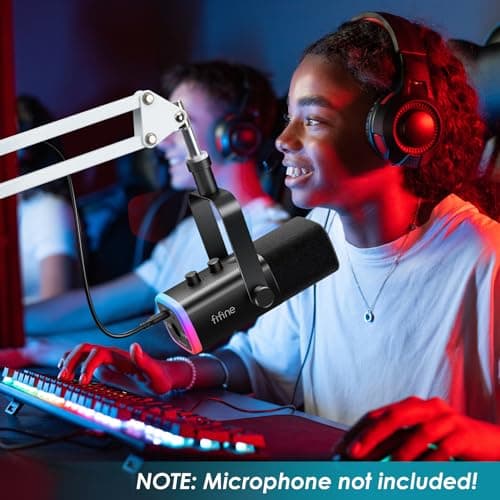 Fifine AM8 Bras Micro Blanc, Support Micro Blanc Fifine USB/XLR Studio Micro avec Adaptateur à vis de 3/8" à 5/8", Pied de Micro Pince de Perche Micro Fifine AM8 pour Gaming, Podcasting par YOUSHARES