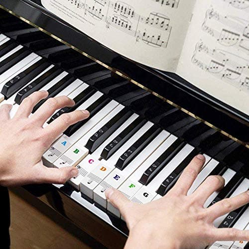 Sparta's Store autocollant piano,Autocollants Amovibles de Piano,Autocollants de Clavier de Piano,Autocollants pour piano,partition piano debutant,pour 37/49/54/61/88 .(Transparent)
