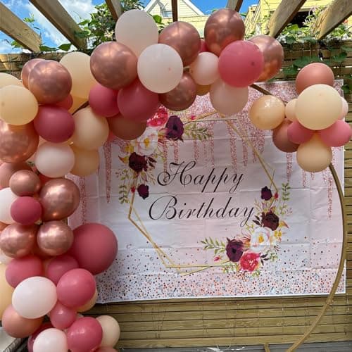 Paready Ballons Rose Abricot, 60 Pièces 12 Pouces Beige ballons en Ballous en or Metallic Champagne pour Baby Shower Anniversaire Mariage de douche nuptiale Décoration de la remise des diplômes