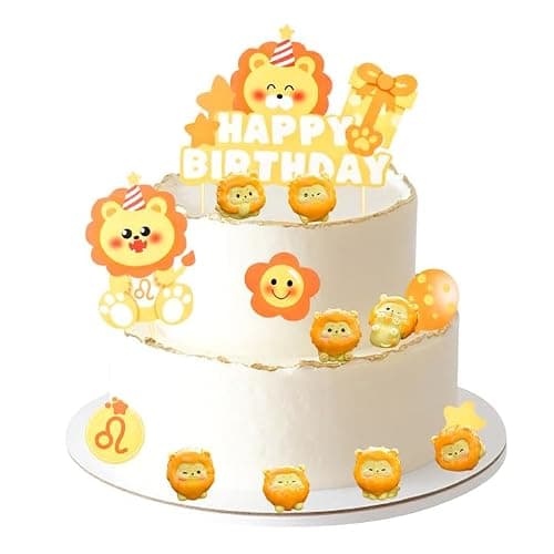 10 Pièces Lion Gâteau Topper, Décorations de Gâteau Lion, Animal Gâteau Toppers DIY Animaux Cake Toppers Figurine Gâteau LionThème Animal Gâteaux Décoration Anniversaire Décoration pour Enfants