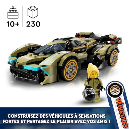 LEGO Speed Champions Lamborghini Lambo V12 Vision GT Super Car - Réplique de Véhicule Jouet - Modèle à Construire - Cadeau pour Enfants Garçons et Filles de 10 Ans et Plus et Fans de Jeux Vidéo 76923