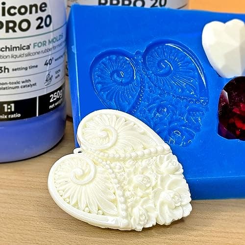 Reschimica Caoutchouc de Silicone Liquide pour Moulage 1:1 R Pro 20, 100% sûr, Non Toxique, Facile à Utiliser, Silicone de Moulage avec catalyseur au Platine (10 kg)
