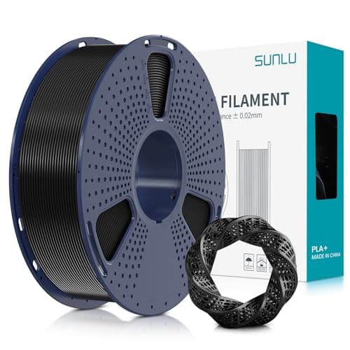 SUNLU Filament PLA+ 1,75 mm, filament PLA Plus pour imprimante 3D, plus résistant, Neatly Wound, 1 kg de filament PLA+ pour impression 3D, précision dimensionnelle +/- 0,02 mm, noir
