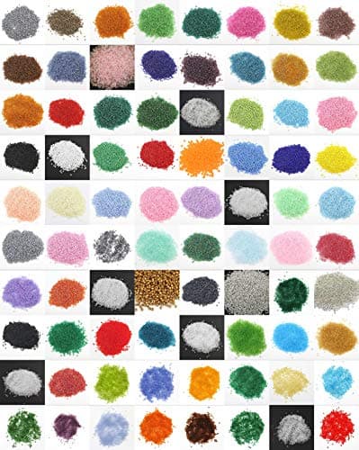 Rocailles Lot de perles rondes en verre de 2 mm 11/0 Dans 75 couleurs différentes 1,5 kg Env. 100.000 pièces au total