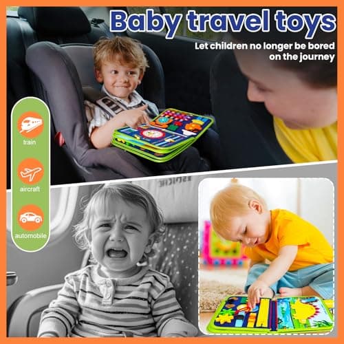 Zaztytoy Busy Board Montessori en Feutre - Jouet Montessori Sensoriel pour Enfants 1-4 Ans, Livre Montessori de Développement Motricité Fine, Cadeau Jouet Garcon Fille Anniversaire Noel