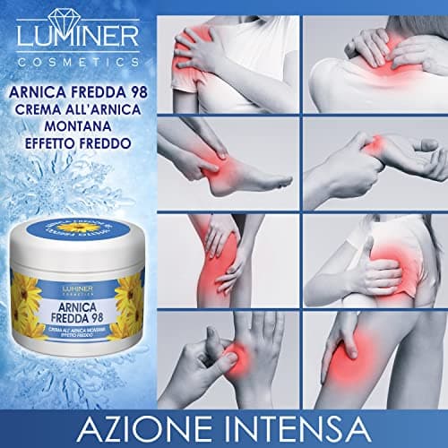 Arnica pour chevaux usage humain 200ml Effet à froid, Crème à l'Arnica et à la griffe du diable pour le massage, Formule naturelle à action rapide fabriquée en Italie LUMINER