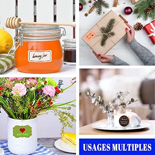 SXLONG 100 Étiquette Autocollants personnalisés Étiquettes personnalisées, personnalisés avec nimporte Quel Texte de Logo pour personnalisées Faites à la Main, Emballage, Bouteille, bocaux, Bougie