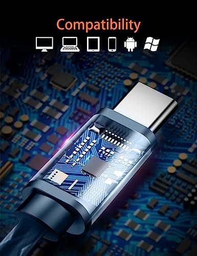 MAS CARNEY Écouteurs USB C TI9, Double Haut-Parleurs Intégrés, Puce Numérique Intégrée, Microphone, Télécommande, Écouteurs Intra-Auriculaires Compatibles avec Les Samsung, Huawei, Pixel, iPad, Bleu