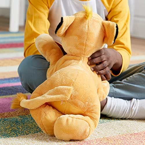 Disney Store Peluche Simba de Taille Moyenne, Le Roi Lion, 33 cm, Personnage câlin en Peluche, Petit Lion avec détails brodés et Toucher Doux