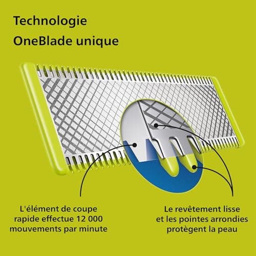 Philips OneBlade Authentique Visage + Corps - Tondeuse à barbe électrique, tondeuse corps et rasoir, 2 lames Original pour visage, 1 sabot 5-en-1 réglable, 1 kit pour le corps (modèle QP2824/30)