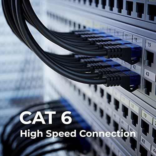 deleyCON 10x 0,5m CAT6 Set de Câbles Réseau - Court 50cm U-UTP RJ45 CAT-6 Câble LAN Câble Patch Ethernet Câble DSL Switch Routeur Modem Répéteur Panneau de Brassage - Noir