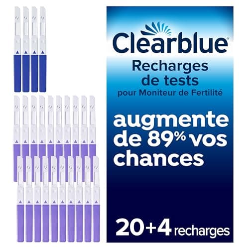 Clearblue Pack de Recharge pour Moniteur de Fertilité Clearblue Avancé : 20 tests de fertilité pour l’ovulation et 4 tests de grossesse, 24 tests (moniteur vendu séparément)