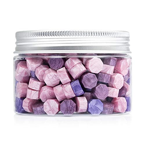 Mceal Lot de 200 perles de cire à cacheter - Mélange de trois couleurs - Violet