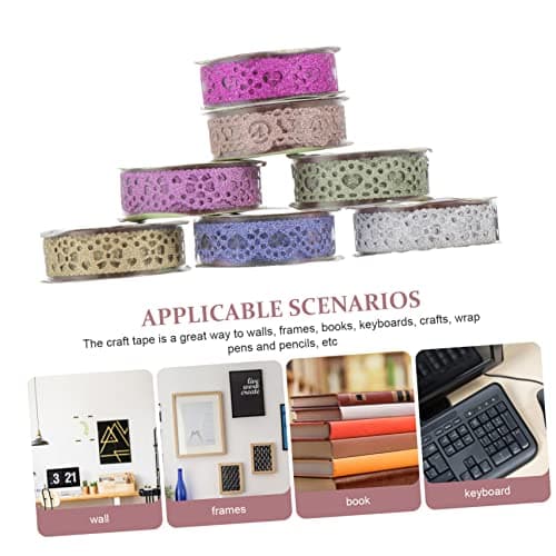 Lurrose 14 Rouleaux De Ruban De Dentelle Creux Washi Tape Album Photo Ruban De Dentelle Décor En Macramé Ruban Autocollant En Dentelle De Masquage Ruban De Masquage Pailleté Autocollants